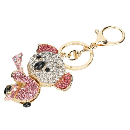 Details about / For Woman Rhinestones Bear Key Chains Bag Pendant Jewelry Accessories Key Rings